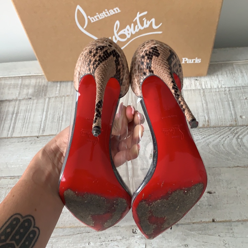 Christian Louboutin Debout 120 Python Lucido/Pvc … - image 4